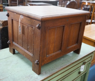 An Arts and Crafts box, width 59cm, depth 49cm, height 44cm